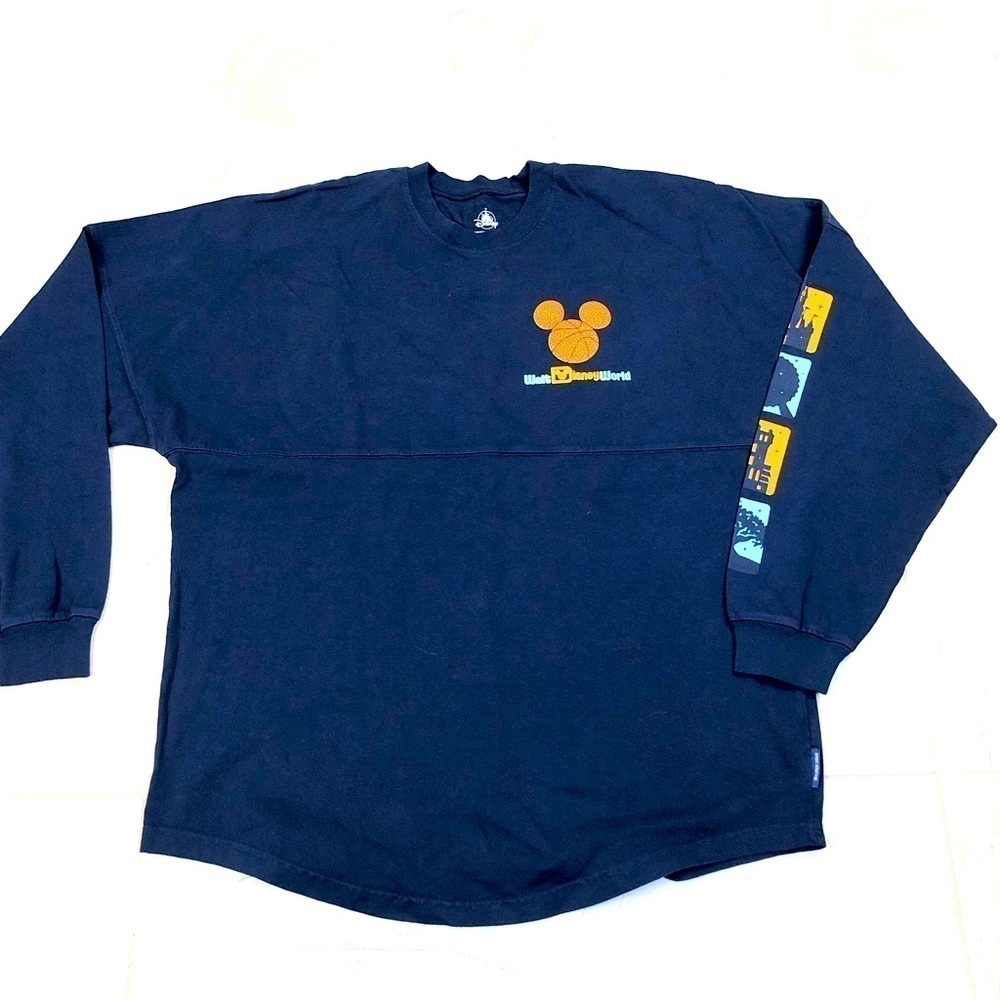 DISNEY Mickey Mouse Make History basketball navy blue pullover long sleeve NWT M